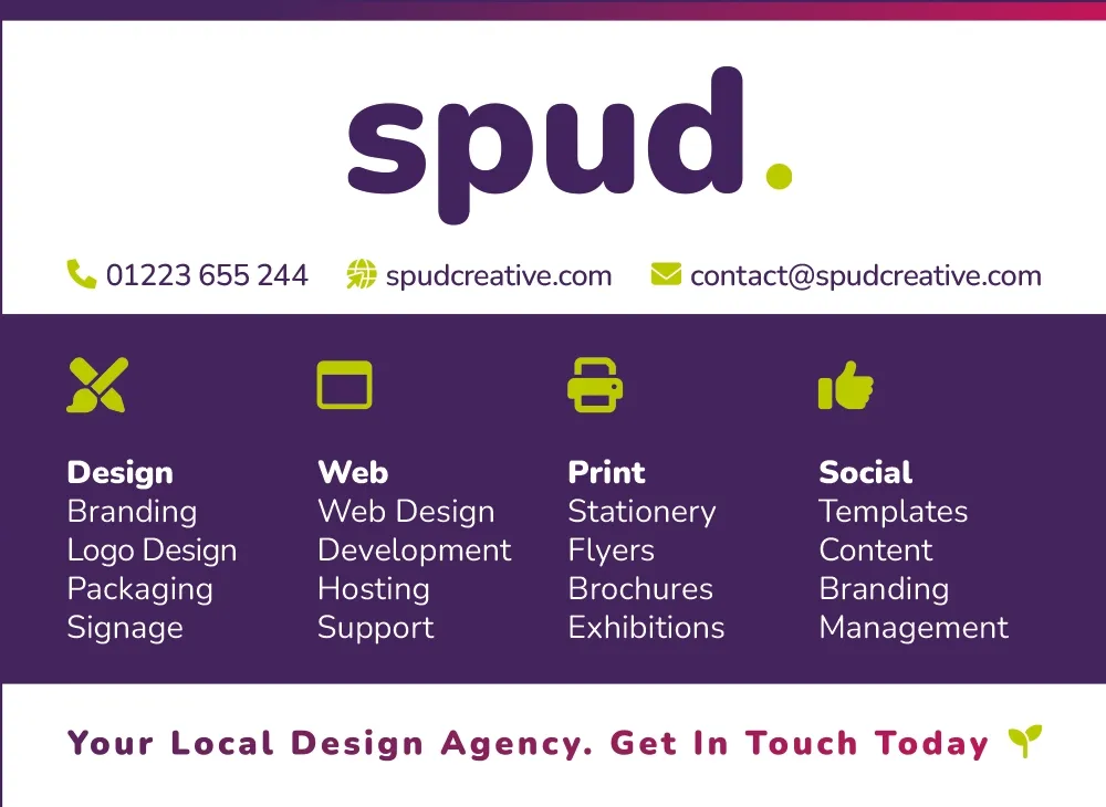 Spud Creative — your local design agency in Cambridge: branding, web, print and social